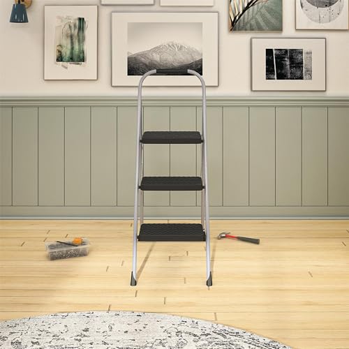 COSCO 2-Step Big Step, Steel Step Stool, Gray