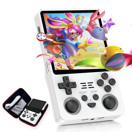 2025 Retro Handheld Game Console – 4-Inch IPS Screen, 5000mAh Battery for 10-Hour Playtime, Supports Multiplayer & TV Output, Includes Protective Case – Black