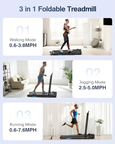 Incline Walking Pad Treadmill: [Voice Controlled] 2 in 1 Smart Treadmill with 300lbs Capacity Compatible with Wellfit Kinomap ZWIFT APP - 2.5HP Quiet Treadmill with Console Remote Control