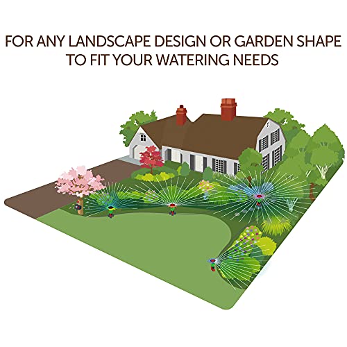 Eden 98063 Multi-Adjustable Flex Design Above Ground Irrigation Garden Sprinkler System, Sprinkler & Hose, DIY Plant Watering Set