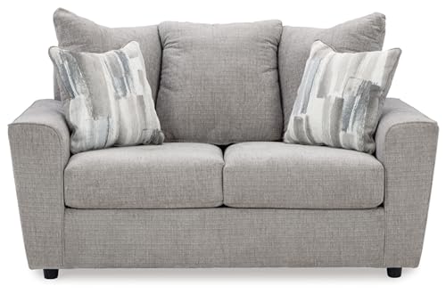 Signature Design by Ashley Stairatt Casual Loveseat with Flared Arms, Gray
