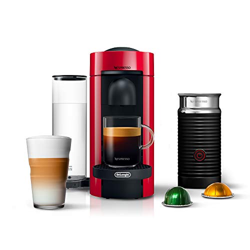 Nespresso Vertuo Plus Coffee and Espresso Maker by De'Longhi, Grey with Aeroccino Milk Frother