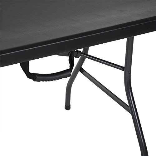 COSCO Molded Folding Banquet Table w/Handle, 6ft, Black