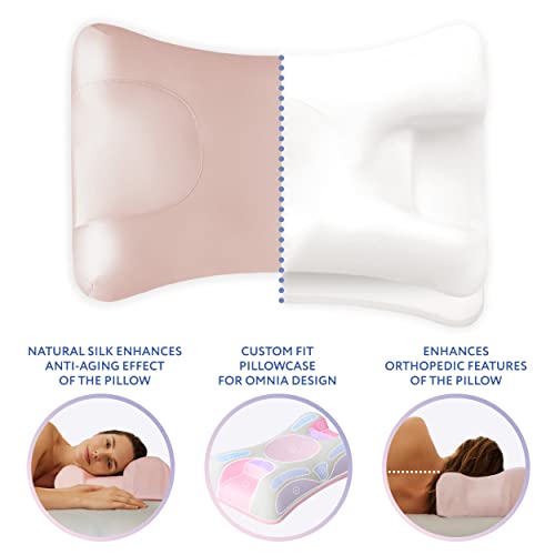 Sleep & Glow Omnia Natural Silk Pillowcase for Hair and Skin Fits Unique Shape of Sleep&Glow Omnia Pillow – 19mm Grade 6A Mulberry Silk (Brazilian Sand)