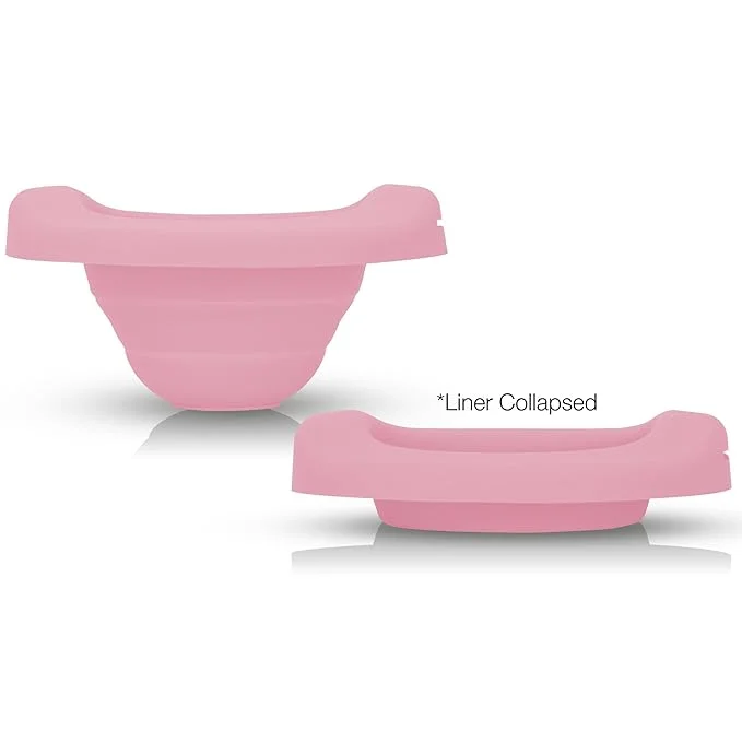 Reusable Collapsible Travel Potty Liner : Kalencom Potette Plus Potty Liner for Home Use with The 2-in-1 Potette Plus Potty (Sold Separately) (Pink)