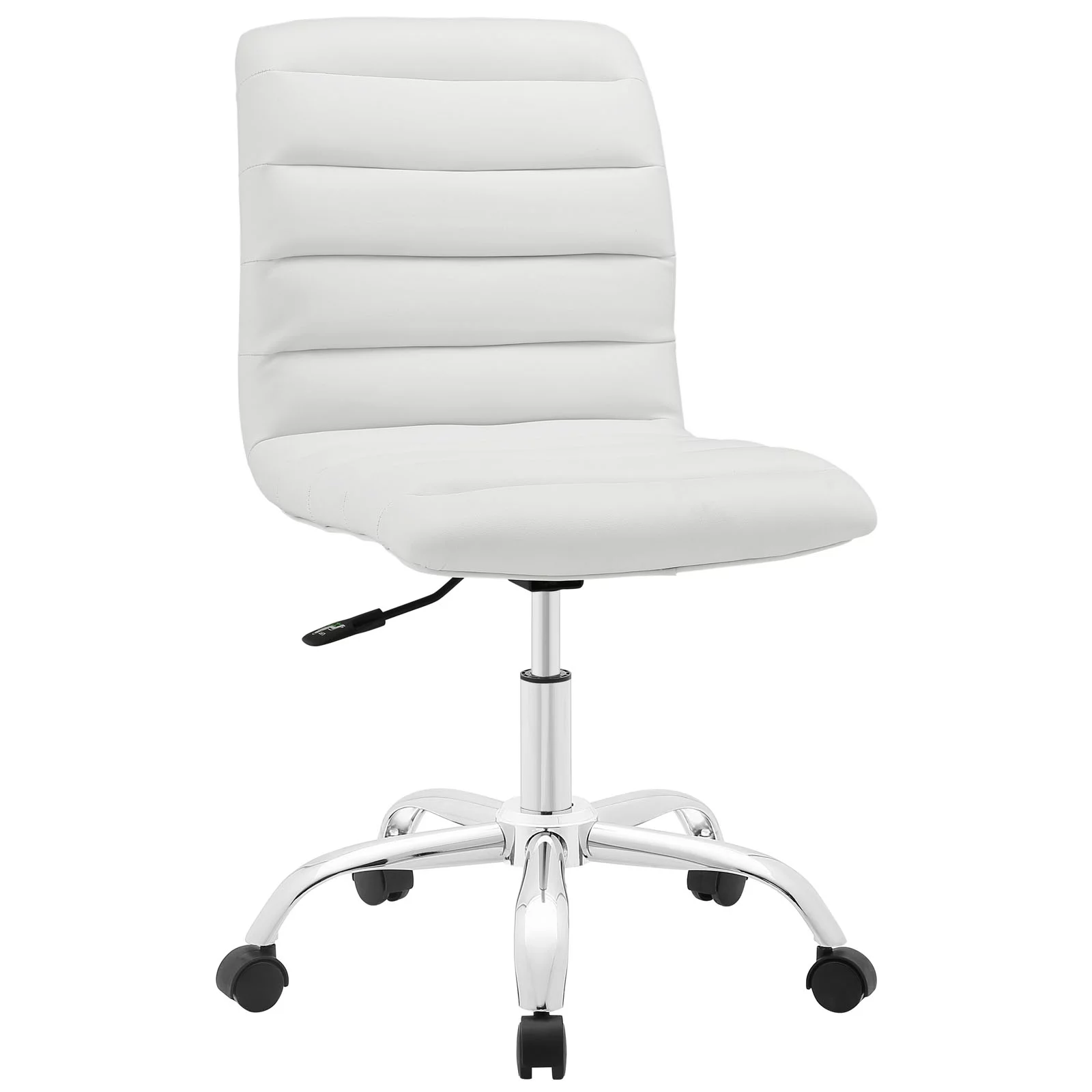 Modern Contemporary Office Chair, White Faux Leather