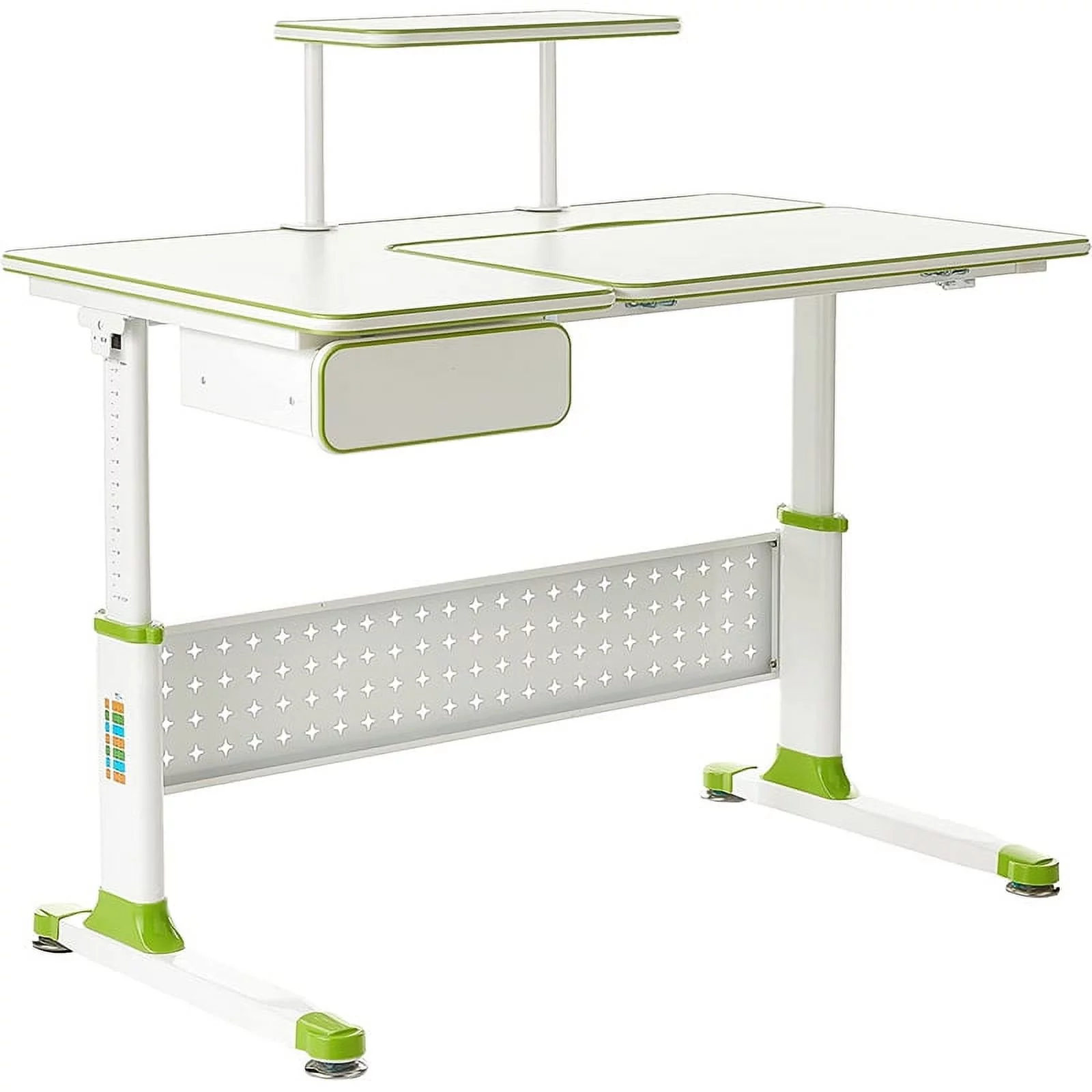 ApexDesk DX Series Children's Height Adjustable Chair with Study Desk in Green