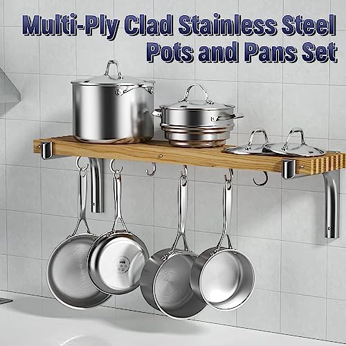 Cooks Standard Stainless Steel Stockpot 8-Quart, Multi-Ply Full Clad Cooking Stock Pot with Lid, Dishwasher Safe, Oven Safe 500°F, Silver