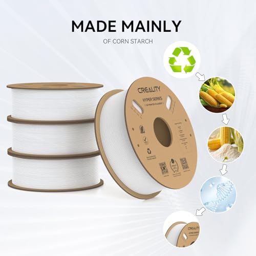Creality Hyper PLA Filament 1.75mm, 30-600mm/s High Speed 3D Printer Filament, Dimensional Accuracy +/-0.02mm, Fit Most FDM 3D Printers, 4 Pack 1kg Spool(2.2lbs), Black & White