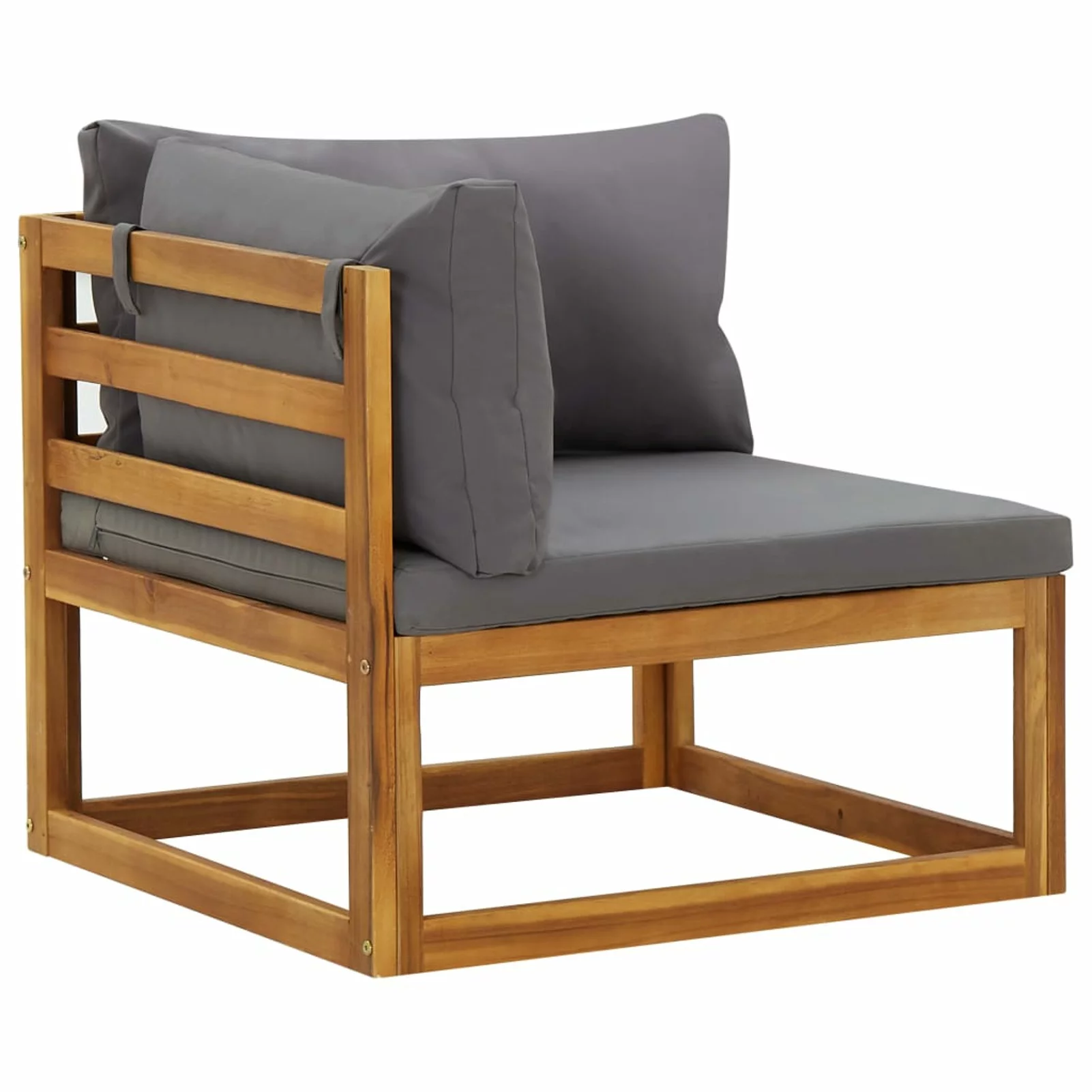 Anself 2 Piece Sectional Corner Sofas with Seat and Back Cushions Acacia Wood Outdoor Sofa Set for Patio, Garden, Balcony, Yard, Lawn, Deck 27.6 x 27.6 x 23.6 Inches (W x D x H)