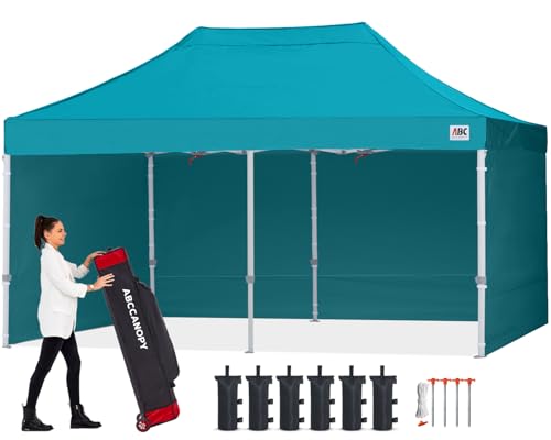 ABCCANOPY Easy Pop Up Canopy Tent with Sidewalls 10x10 Commercial -Series, White
