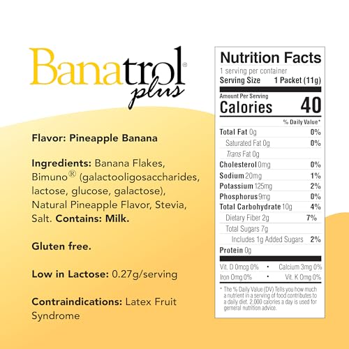 Banatrol® Natural Anti-Diarrheal with Prebiotics, Relief from Chronic Diarrhea, IBS, Recurring Diarrhea, Clinically Supported Medical Food, Non-Constipating, 25 Servings (Banana)