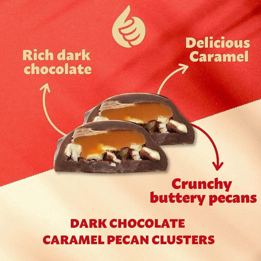 Dark Chocolate Caramel Pecan Clusters Candy, 24-Ounce Bag…