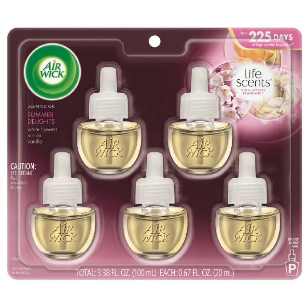 Air Wick Life Scents Summer Delights Scented Oil Refills, 0.67 oz 5 Ea (Pack of 2)