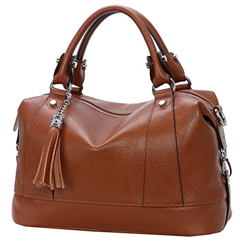 HESHE Womens Genuine Leather Handbags Purse Crossbody Satchel Tote Bags Ladies Real Leather Bags