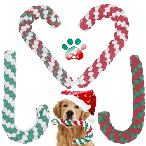 6 Pack Christmas Dog Rope Toys for Small Medium Dog, Chew Training Cotton Toys for Puppy Teeth Cleaning and Interacting Play Games