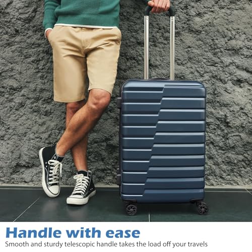 Coolife Luggage Suitcase Carry on Hardside PC+ABS Spinner TSA Lock Telescopic Handle
