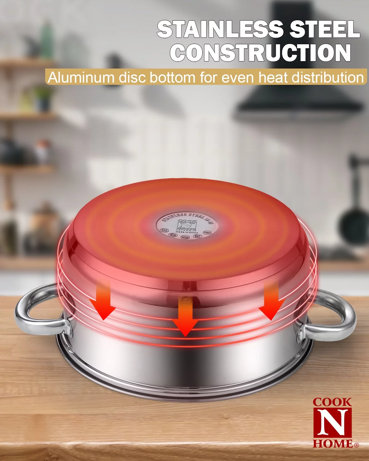 Cook N Home Stockpot with Lid, Basic Stainless Steel Soup Pot, 12-Quart