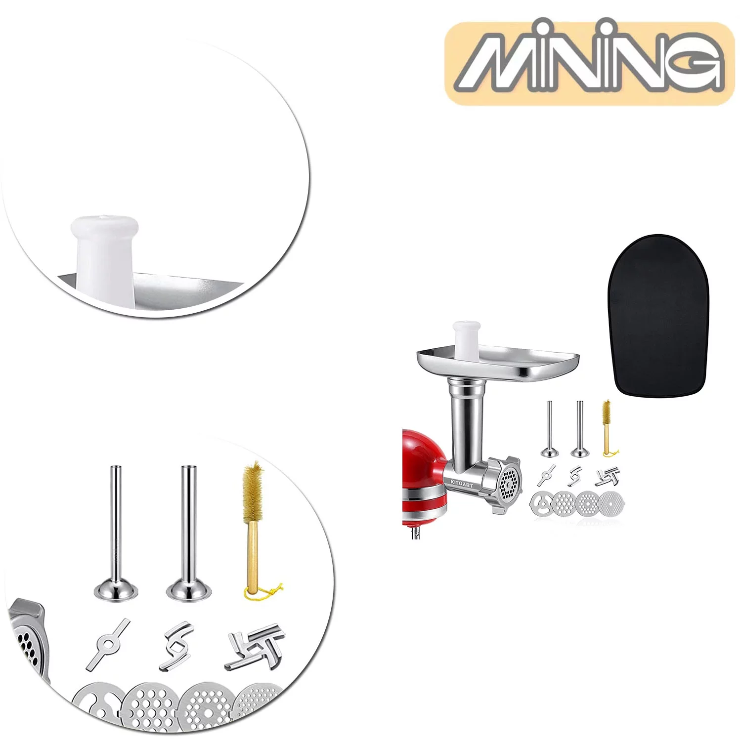 Meat Grinder Attachment & 5QT Mixer Sliding Mat