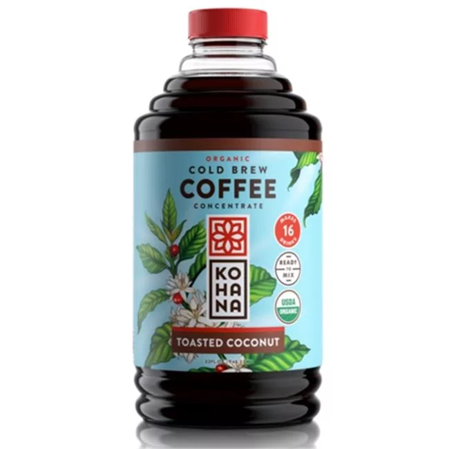 Kohana  Cold Brew Concentrate Toasted Coconut Coffee, 32 oz - Pack of 6