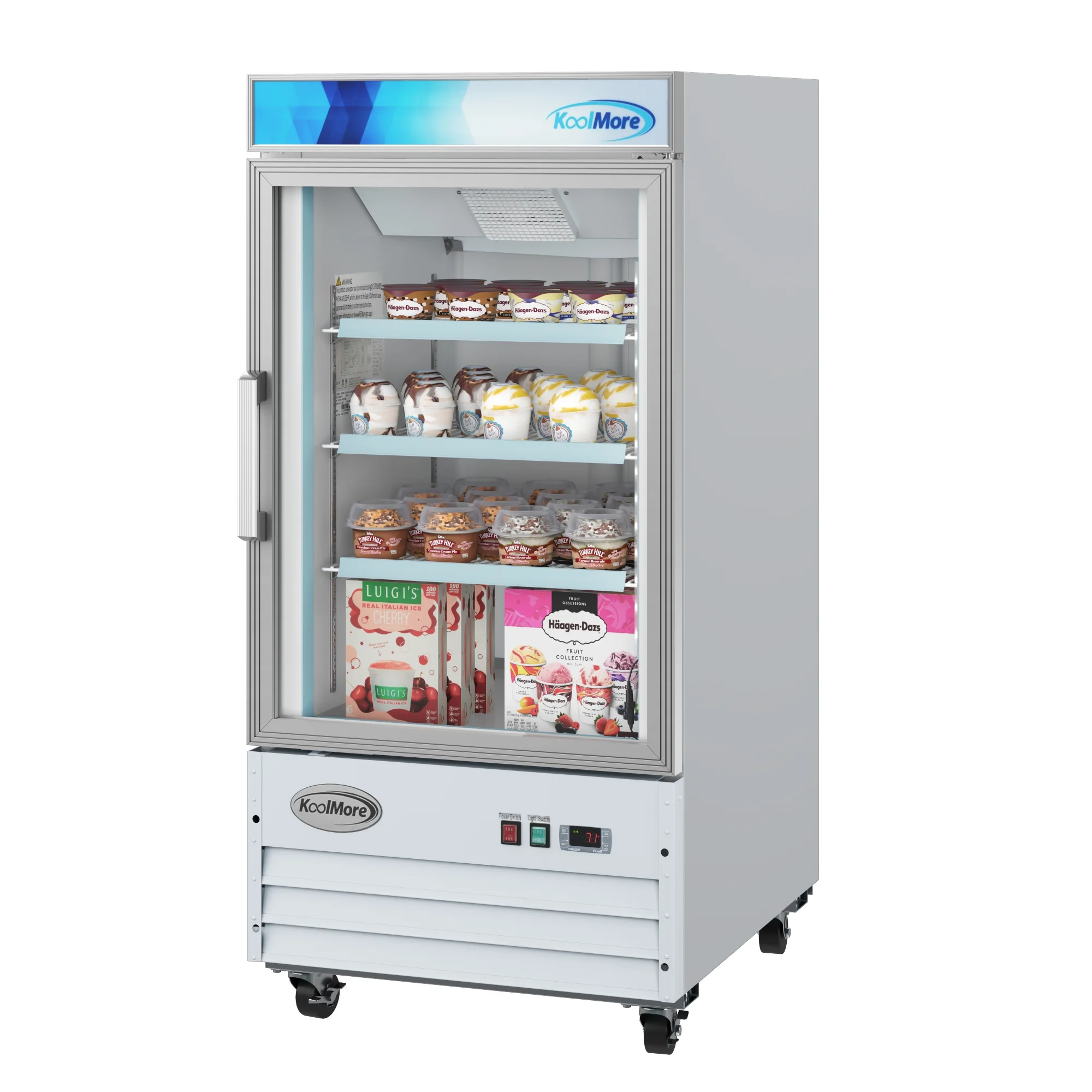 26 in. 1-Door Commercial Display Merchandiser Freezer 9 cu. ft. in White (MDF-1GD-9C-WH)