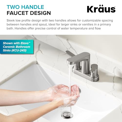 KRAUS Indy Single Handle One Hole Bathroom Sink Faucet in Chrome, KBF-1411CH