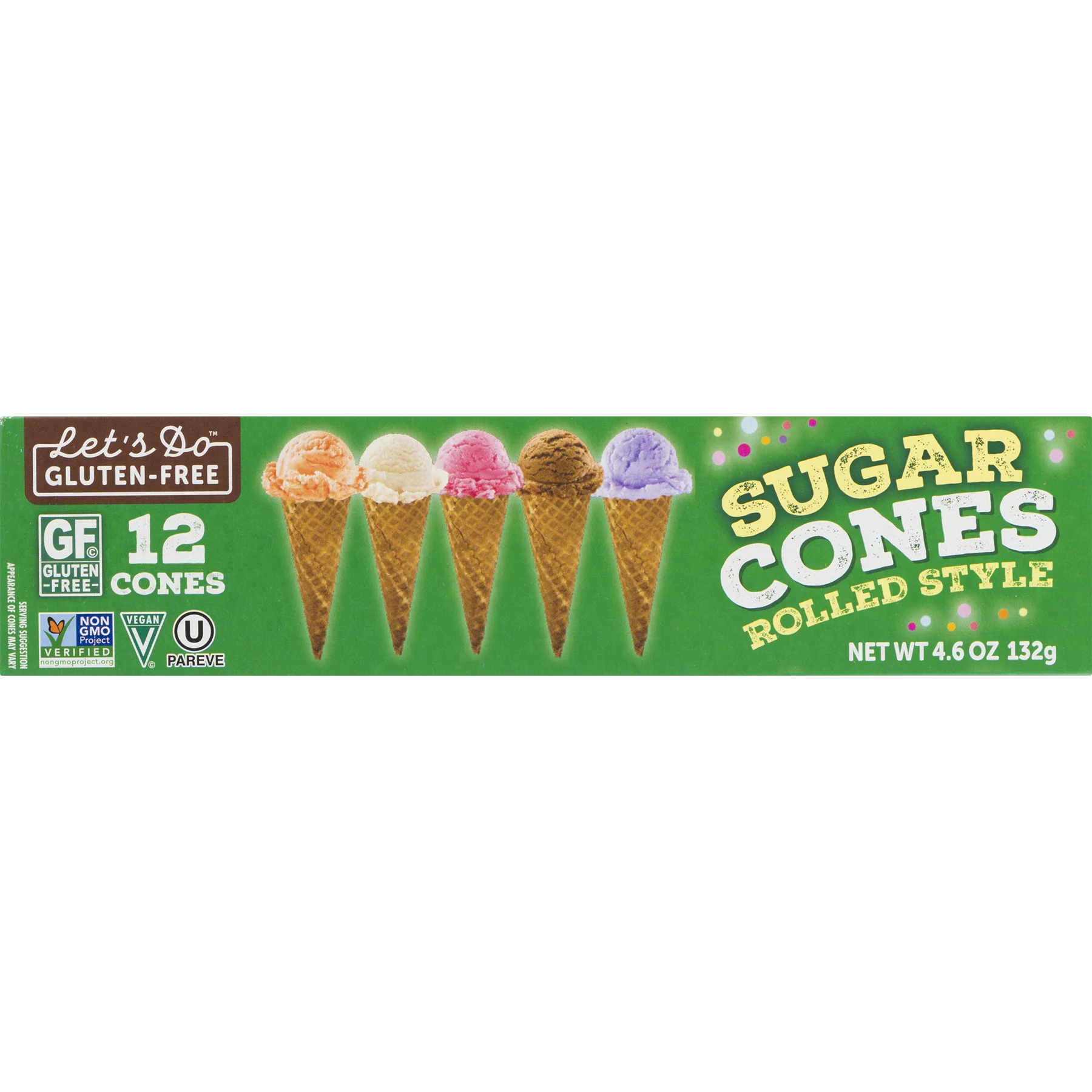 Let's Do Gluten Free Sugar Cones, 4.6 Oz, 12 Ct
