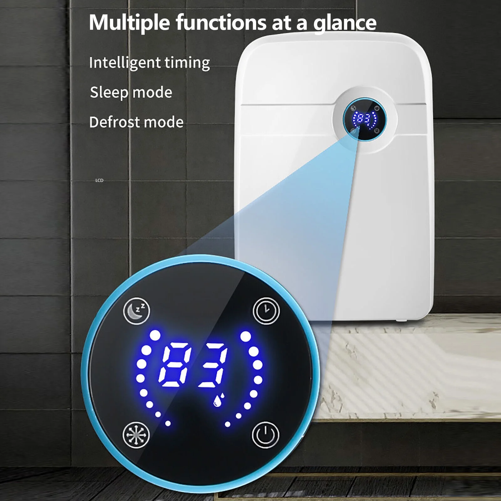 Mini Dehumidifier for Bedroom Caravan RV Garage 2.5L Water Tank W/ Drain Hose