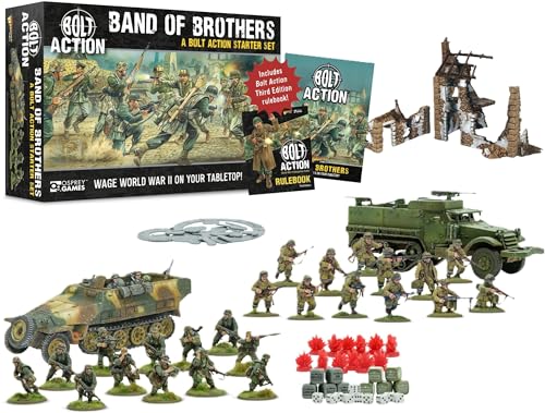 Warlord Bolt Action Band of Brothers 3rd Edition Starter Set - Role Playing Strategy Board Games for Adults, Table Top WWII Strategic Wargaming Kit - Tabletop Military History RPG with Terrain