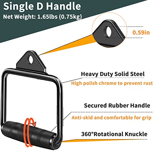 Cable Attachments for Gym, Cable Machine Attachment Set, LAT Pulldown Attachments, Cable Machine Accessories, Tricep Pull Down Attachment, Home Gym Accessories