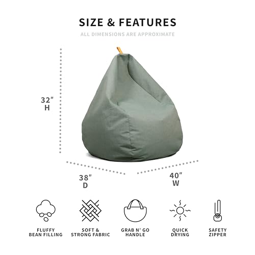 Big Joe Tuffet Weatherproof Bean Bag Chair, Paprika Bella Sunmax, Durable Weather Resistant Fabric, 2.5 feet Teardrop