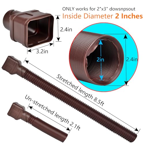 8.5ft Long Gutter Downspout Extensions Pipe, 2