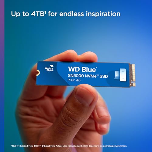 Western Digital 500GB WD Blue SN580 NVMe Internal Solid State Drive SSD - Gen4 x4 PCIe 16Gb/s, M.2 2280, Up to 4,000 MB/s - WDS500G3B0E