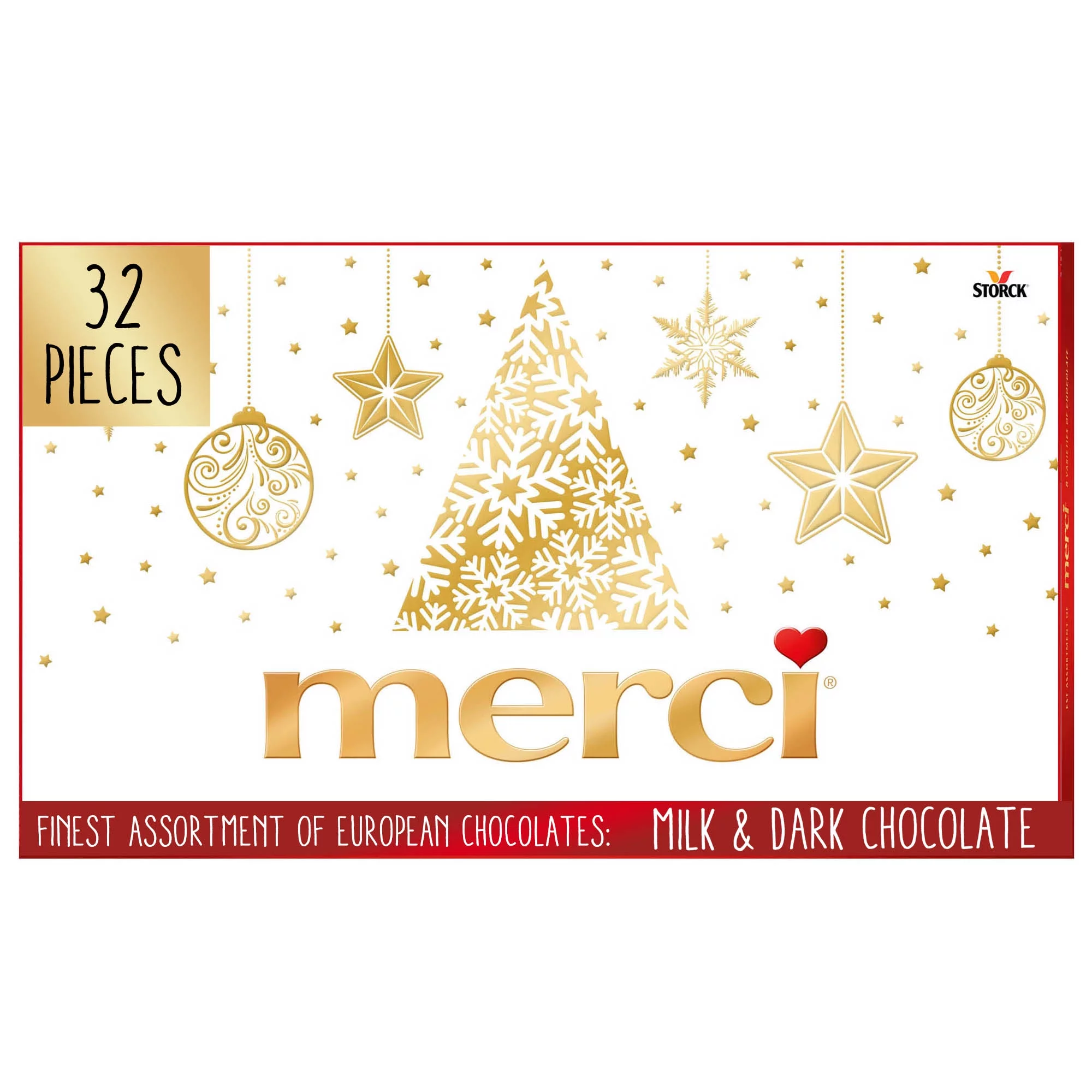 Merci Finest Assortment of European Chocolates, Holiday Christmas Candy Gift Box, (14.1 oz)