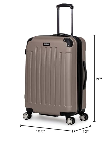 Kenneth Cole REACTION Renegade Luggage Expandable 8-Wheel Spinner Lightweight Hardside Suitcase, Navy Blue, 20-Inch Carry On