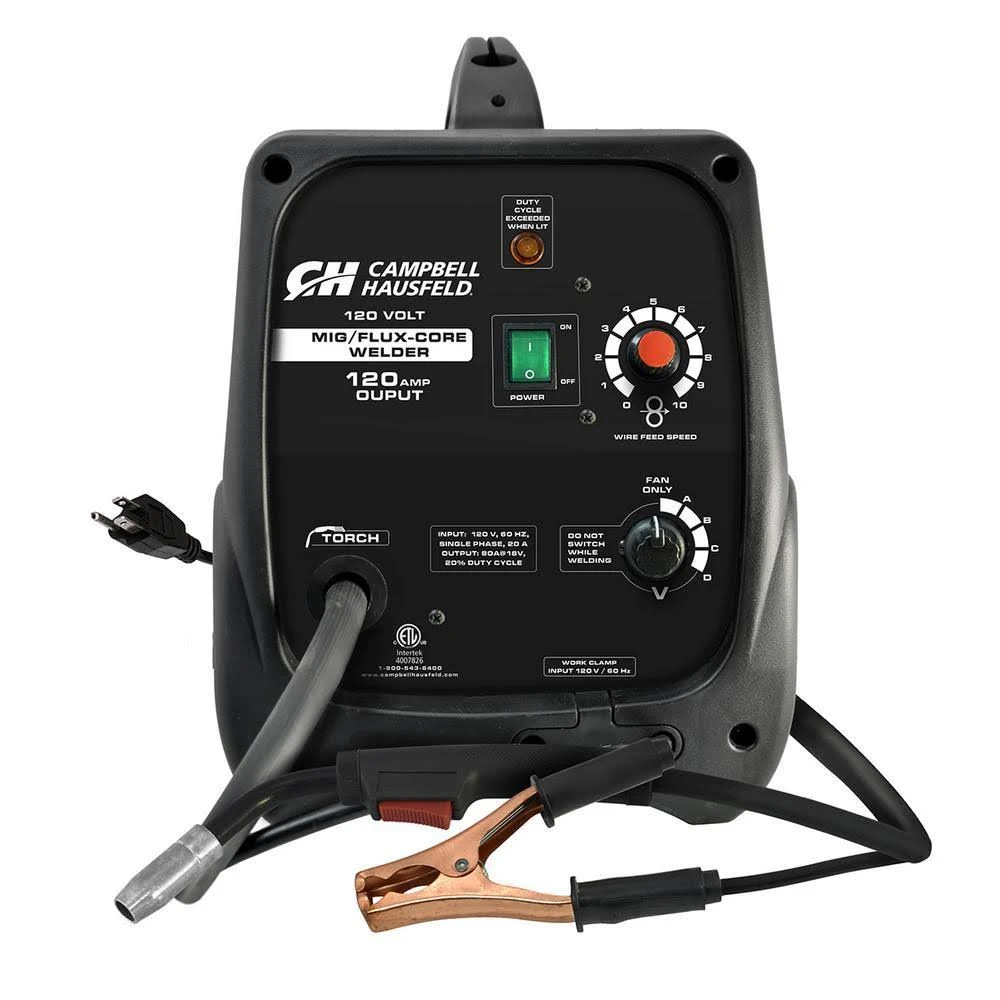 Campbell Hausfeld MIG/Flux Core Welder 120 Amp Output Wire Feed with Accessories DW313000