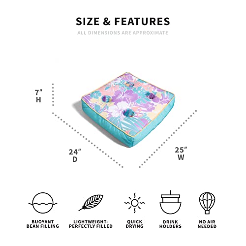 Big Joe Captain's Float No Inflation Needed Pool Lounger, Double Sided Mesh, Quick Draining Fabric