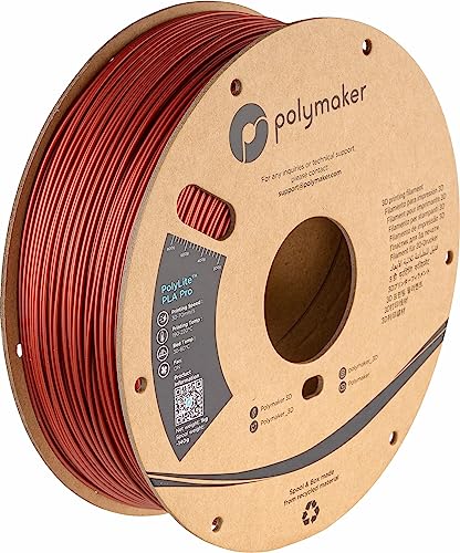 Polymaker PLA PRO Filament 1.75mm 1kg, Tough & High Rigidity White 3D Printing Filament, PolyLite PLA PRO 3D Printer Filament 1.75mm, Print with Most 3D Printers