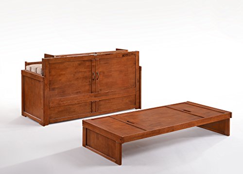 NIGHT & DAY Furniture Murphy Cube Cabinet Bed (White, Queen)