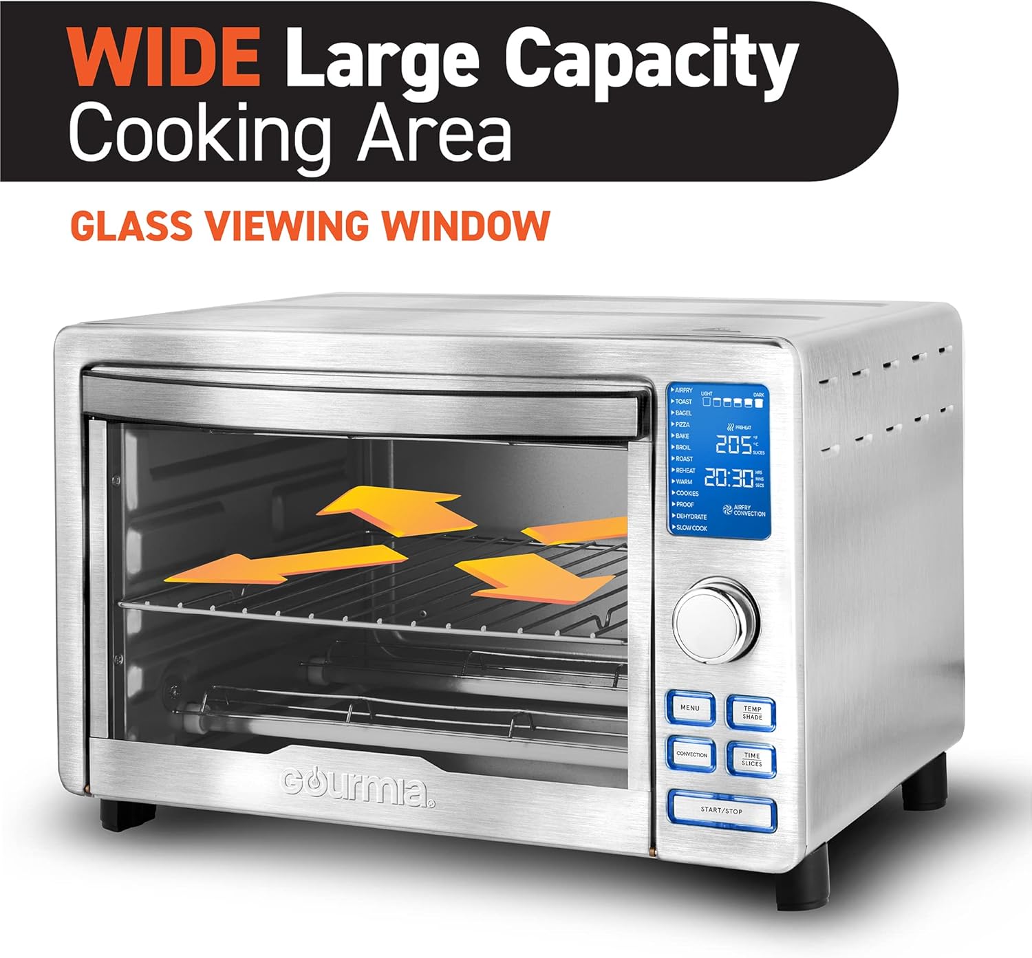 Gourmia Digital Stainless Steel Toaster Oven Air Fryer – Stainless Steel