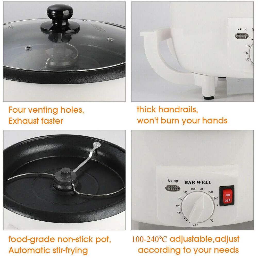 SHANNA Electric Coffee Bean Roasting Baking Machine Coffee Roaster 750g 1200W Household Coffee Roaster