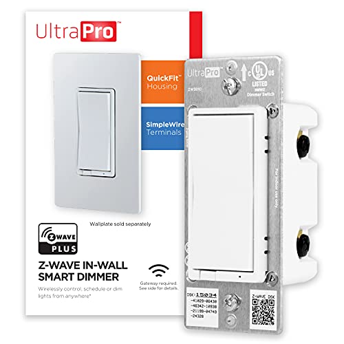 UltraPro Add-On Switch QuickFit and SimpleWire, In-Wall White Rocker Paddle Only, Z-Wave ZigBee Wireless Smart Lighting Controls, NOT A STANDALONE Switch, 2 Pack, 54905