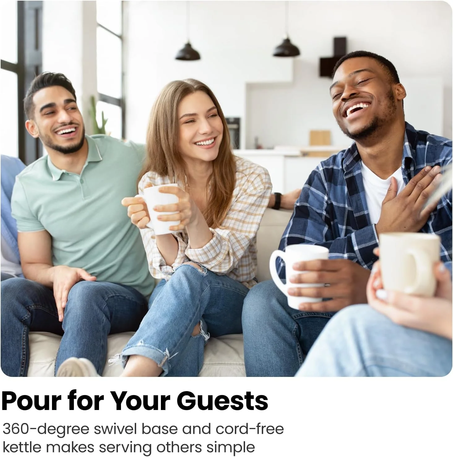 Chefman Fast Boil 1.7L Electric Glass Kettle w/ Tea Infuser, Removable Lid - Black, New