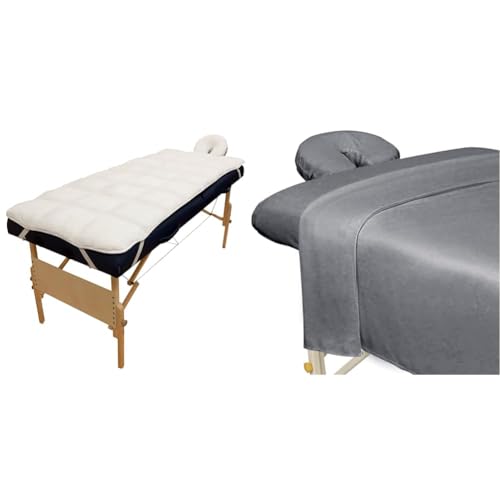 Body Linen Abundance Deluxe Quilted Fleece Massage Table Pad Set. Includes Face Cradle Cover & Table Pad. Microfiber Fleece is Lint Free, Super Soft & Cushy.