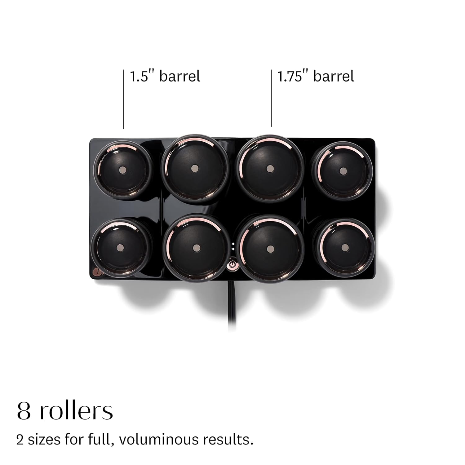 T3 - Volumizing Hot Rollers LUXE | Premium Hair Curler Set for Long Lasting Volume, Body & Shine | Set of 8-4 XL (1.75