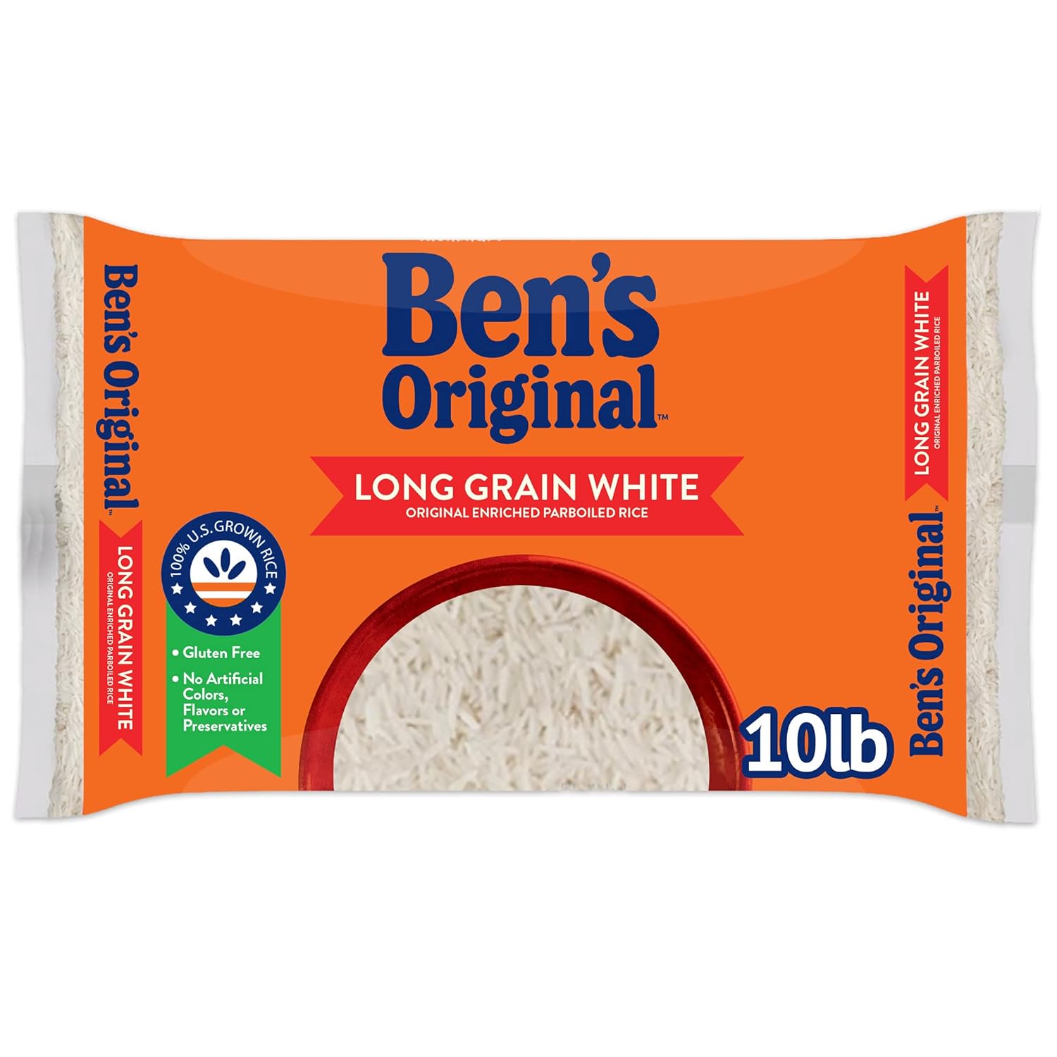 BEN'S ORIGINAL Enriched Long Grain White Rice, Parboiled Rice, 10 lb Bag