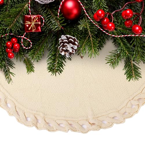 Mr. Pen- Christmas Tree Skirt 48 inches, Knitted Christmas Skirt Tree, Xmas Tree Skirt