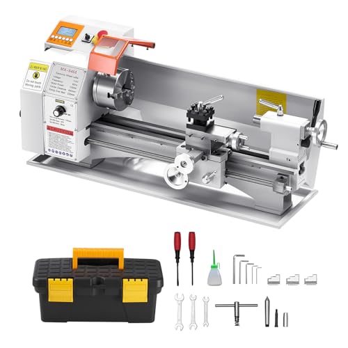 VEVOR Metal Lathe Machine, 8.7 x 18 in, Precision Bench Power Metal Lathe, Automatic Feed, 0-2500 RPM Variable Speed, 1250W Brushless Motor, for Processing Precision Parts Soft Metals Wood Plastics