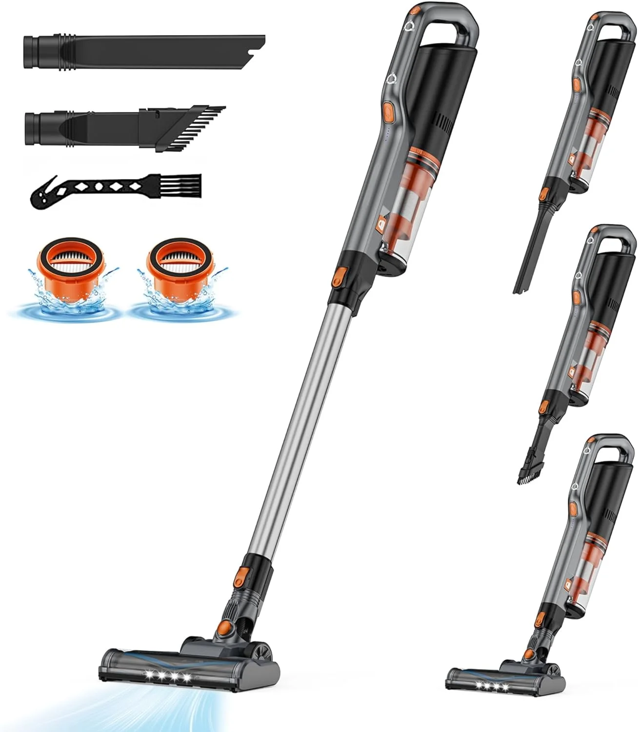 Cordless Vacuum Cleaner, 20Kpa Powerful Suction Lightweight Stick Vac for Home, Up to 45mins Runtime, Strong Brushless Motor Quiet Handheld Vacuum Cordless for Home Hard Floor Carpet Pet Hair