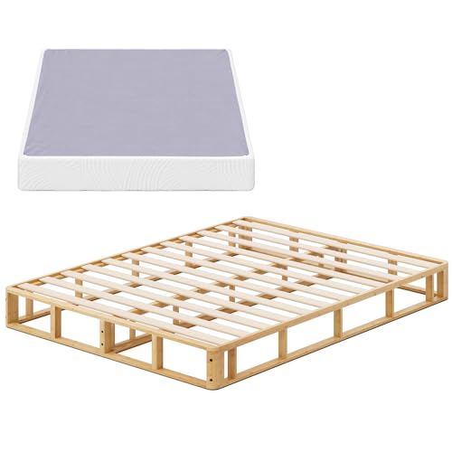 ZINUS Edgar 4 Inch Wood Box Spring, Mattress Foundation, Sturdy Wood Structure, Low Profile, Easy Assembly, King